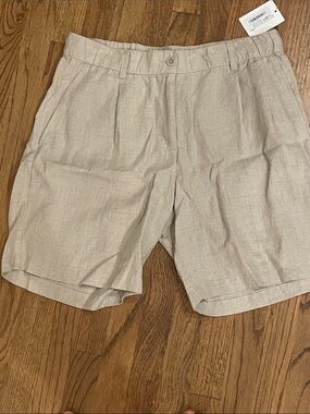 Eileen Fisher Light Beige Linen Pants. Med